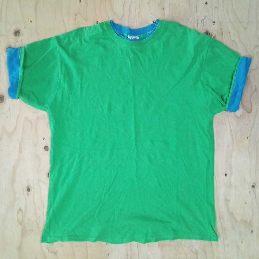 Vintage Hanes Her Way Blank Double Sleeve T-Shirt